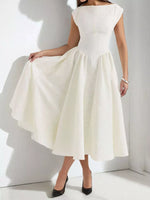 Cap Sleeve A-Line Midi Dress
