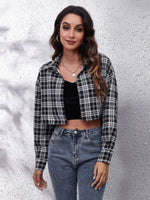 Button Down Printed Cropped Jacket