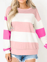 Color Block Drop Shoulder Long Sleeve Top