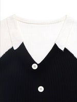 Color Block V-Neck Sweater