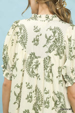 Umgee Mix Paisley Scallop Trim Dress