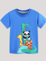 Children's Animal Print Crew Neck T-Shirt
