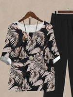 Printed Half Sleeve Top and Pants Set