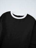 Contrast Trim Round Neck Top and Pants Set