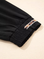 Contrast Trim Bracelet Sleeve Shift Mini Dress