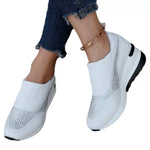Rhinestone Embellished Wedge Sneakers