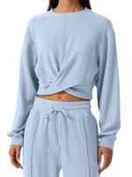 Twist-Front Long Sleeve Top and Pants Set