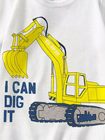 Children's Excavator Graphic Round Neck Tee
