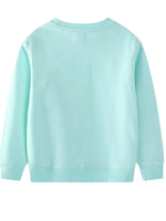 Children's Flower Embroidered Crew Neck Sweatshirt