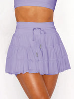 Ruched Mini Skort with Pockets