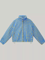 Plaid Zip Up Sherpa Jacket