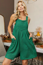 BiBi Crinkle Rib Textured Wide Leg Shortalls