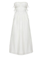 Strapless Smocked Mini Dress with Asymmetric Hem