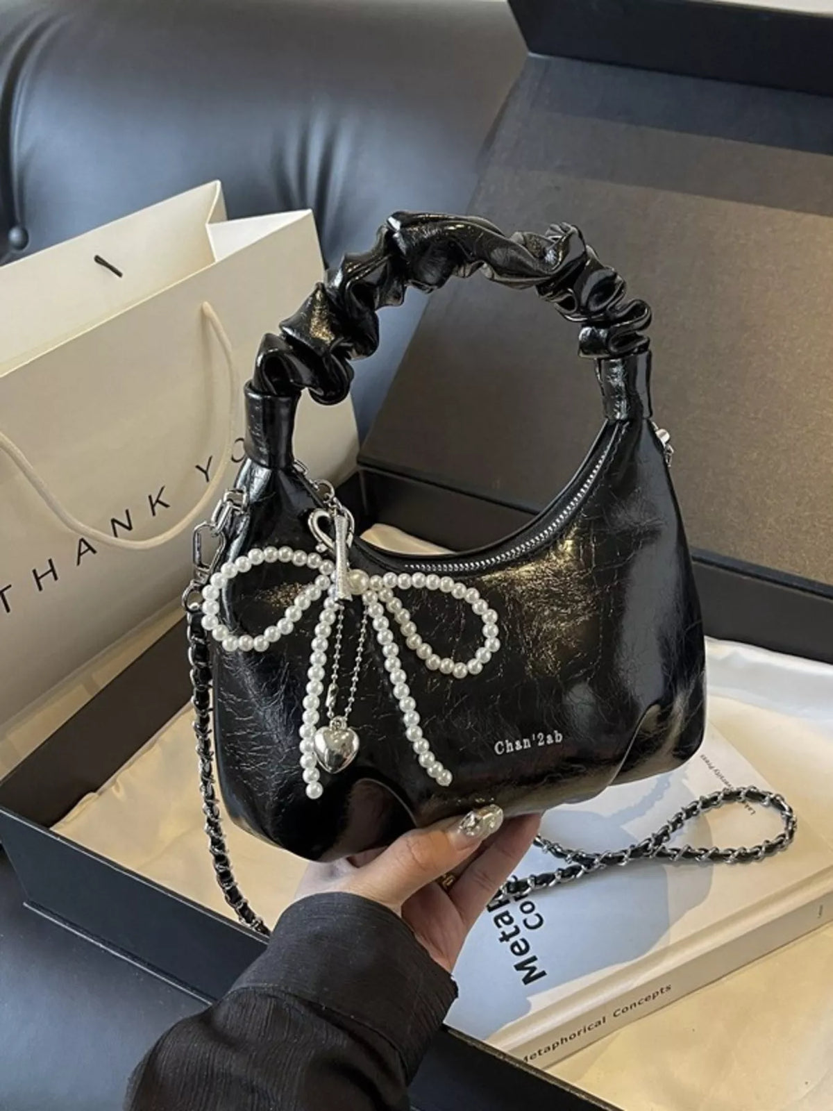 Ruched Handle Crossbody Bag