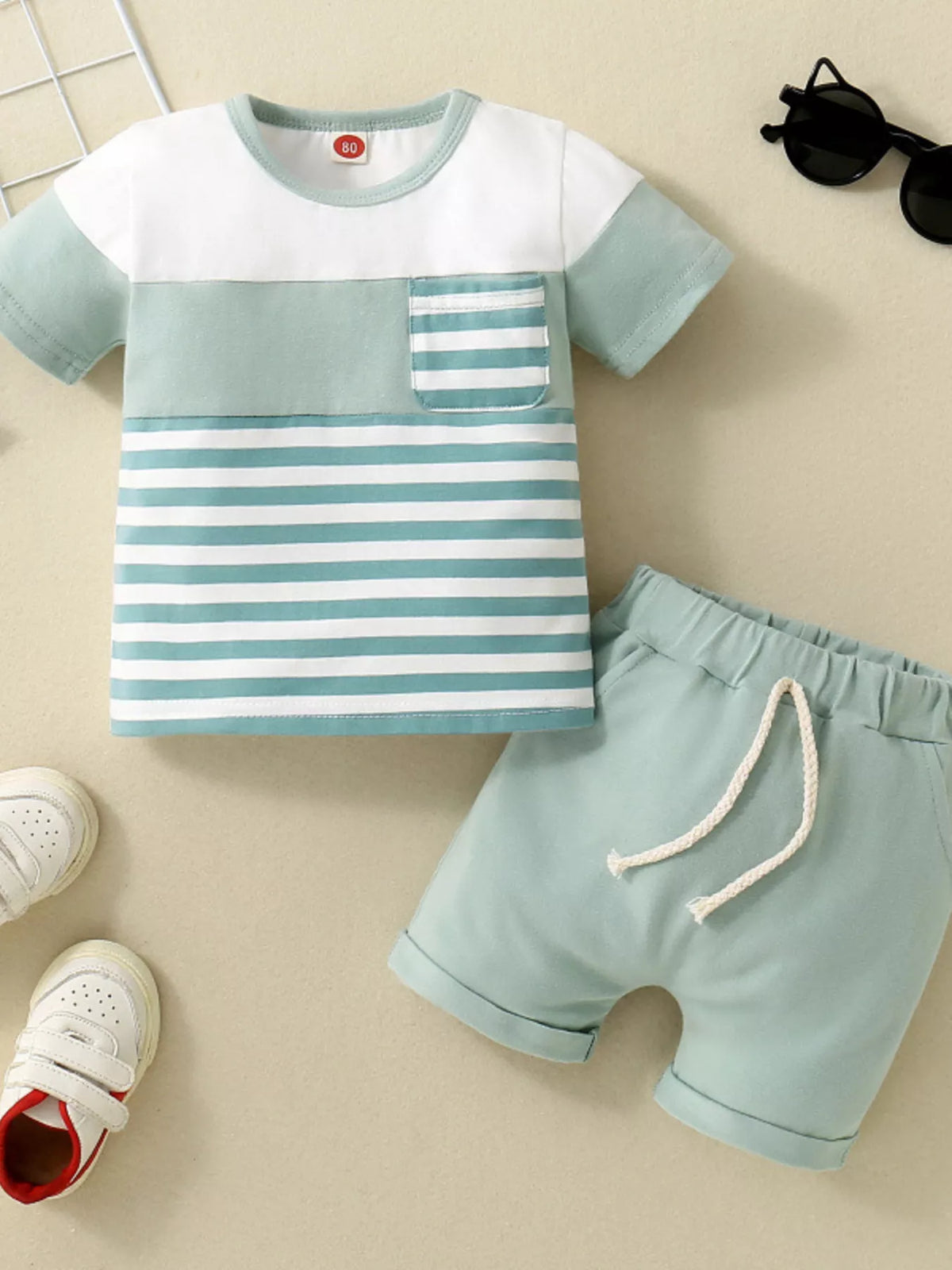 Children's Striped T-shirt and Shorts Set