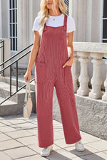 Lovelet Square Neck Wide Strap Overalls with Pockets