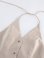 Halter Neck Vest & Wide Leg Pants Set
