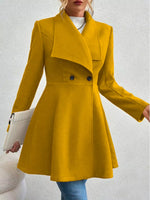 Double-Breasted Wool Blend Coat