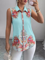Button Up Sleeveless Shirt
