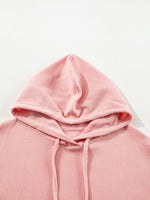 Waffle Knit Fleece Lined High Low Oversized Hoodie