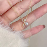 Pearl Percentage Pendant Necklace