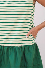 Stripe Woven Sleeveless Mini Dress