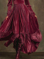Ruffled Hem Long Sleeve Dress