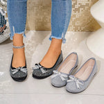 Rhinestone Bow Accent Slip-Ons