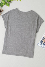 Heathered V-Neck Short Sleeve T-Shirt