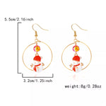 18K Gold-Plated Christmas Snowman Earrings