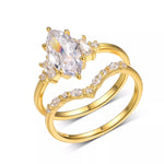 2 Carat Moissanite 925 Sterling Silver 2 Piece Ring