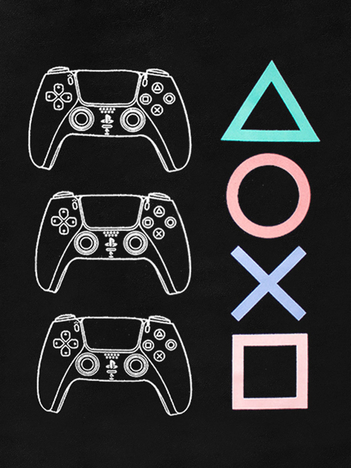 Children's Gaming Controller Graphic Round Neck T-Shirt