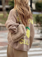 Lemon Button Up Knit Cardigan