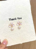 Pearl Flower Drop Earrings