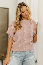 BiBi Cable Knit Textured Sweater Top