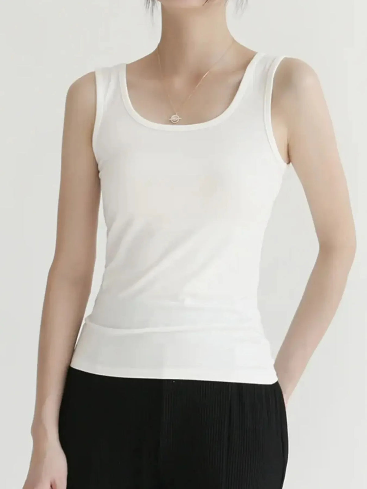 Scoop Neck Wide Strap Tank