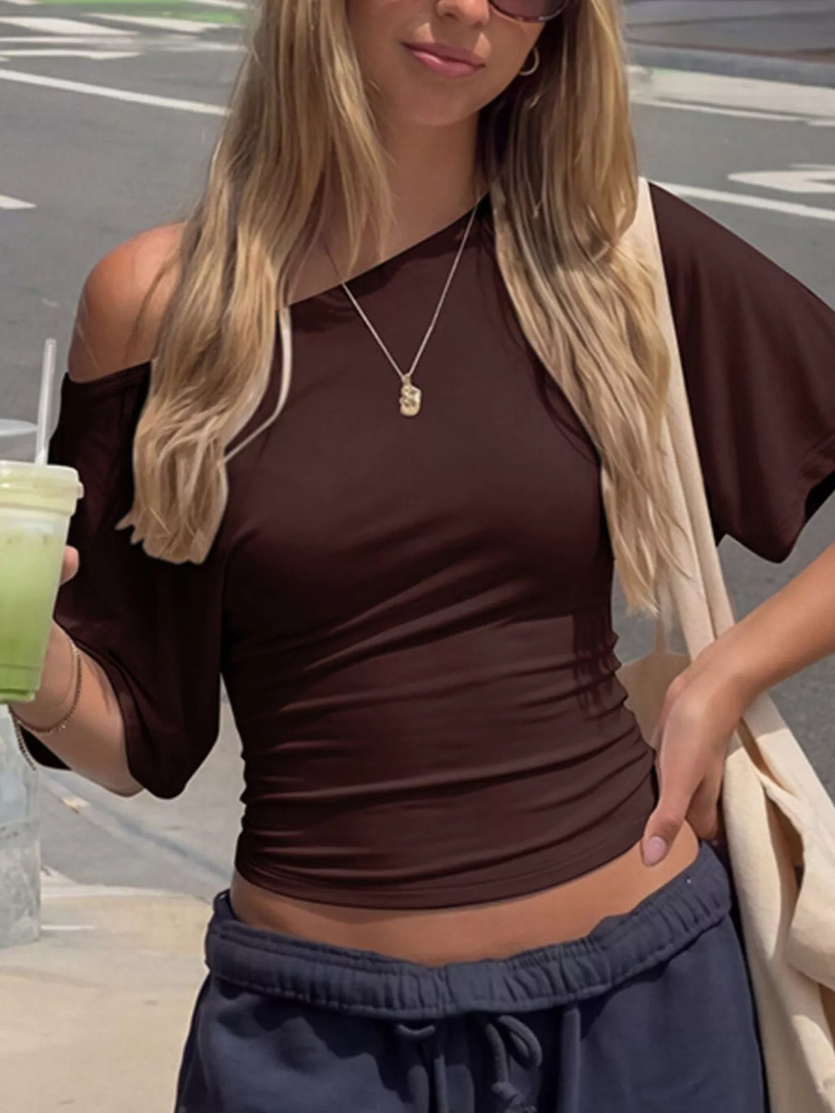 Boat Neck Short Sleeve T-Shirt