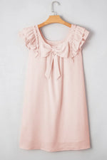 Ruffle Sleeve Bow Back Mini Dress