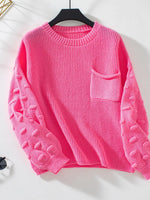 Pocket Detail Round Neck Sweater
