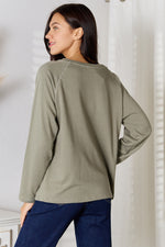 Culture CodeFull Size V-Neck Long Sleeve T-Shirt