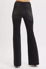 RISEN Full Size High Rise Flare Raw Cut Hem Jeans Plus Size