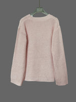 Flower Round Neck Long Sleeve Sweater