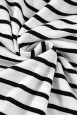 Stripe Half Sleeve Scoop Neck Top