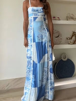 Bow Cutout Back Square Neck Maxi Dress