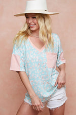 BiBi Multi Color Leopard Printed French Terry T-Shirt