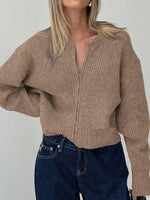 Zip Up Long Sleeve Cardigan