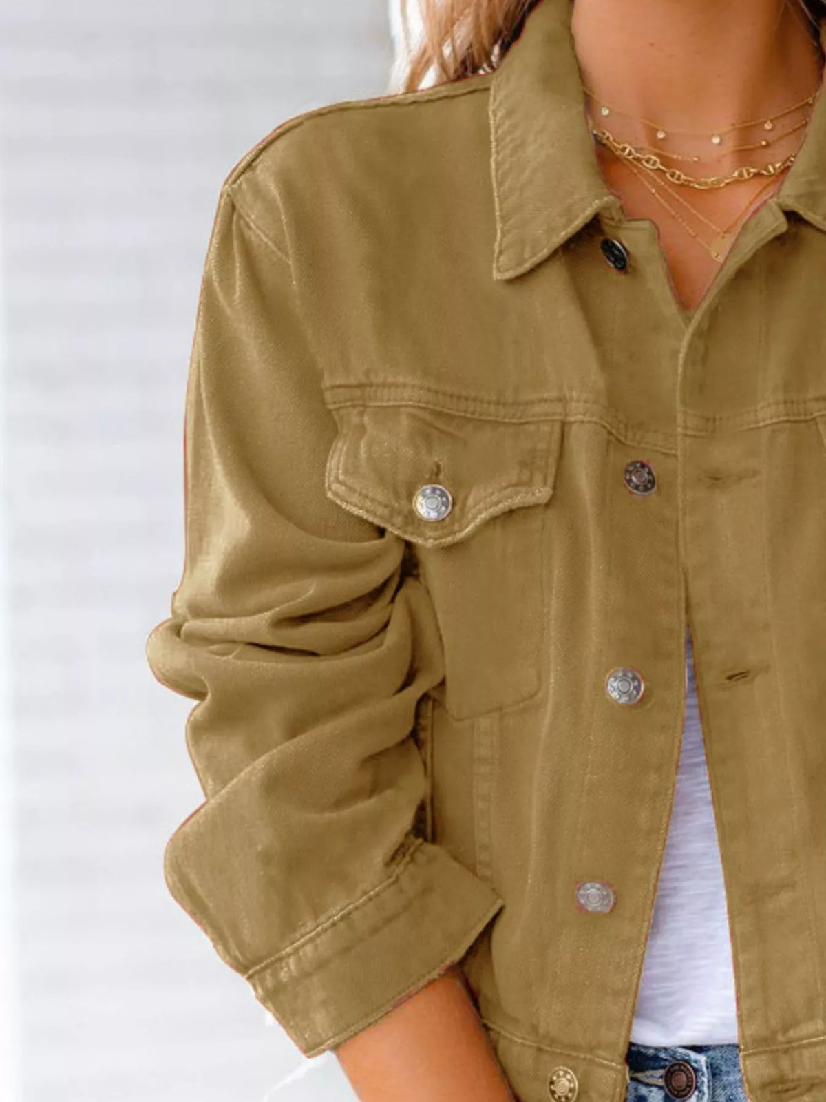 Button Up Long Sleeve Denim Jacket