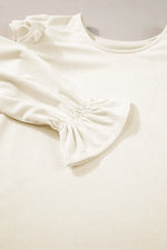 Ruffled Round Neck Flounce Sleeve Top