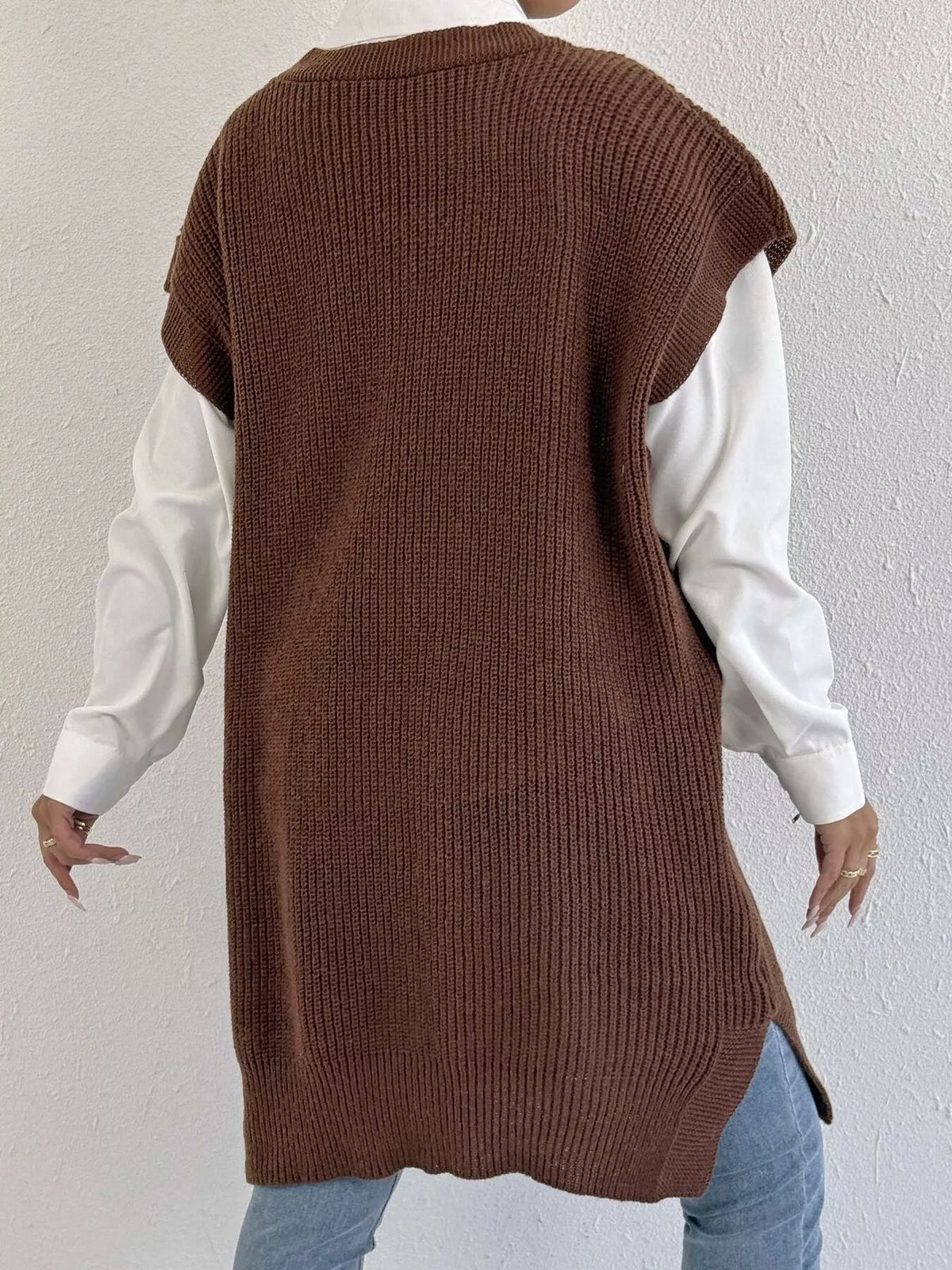 Embroidered Bow V-Neck Sweater Vest