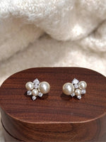 Pearl Cluster Stud Earrings